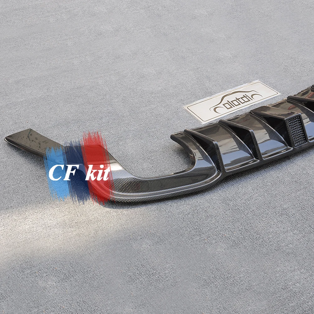 CF комплект из настоящего углеродного волокна диффузор для губ бампер со светодиодный светильник для Audi A3 спойлер M Sport задний багажник сплиттер MT автомобильный Стайлинг