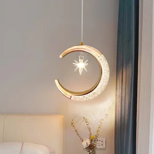 Post Modern Nordic Pendant Light Dining Living Children&#39;s Room Bedside Study Hotel Bar Lighting Romantic Luxurious Moon LED Lamp
