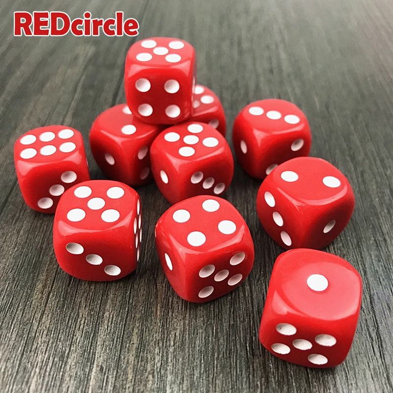 10 шт./лот 16 мм круглые угловые красочные D6 игральные кости для настольной игры