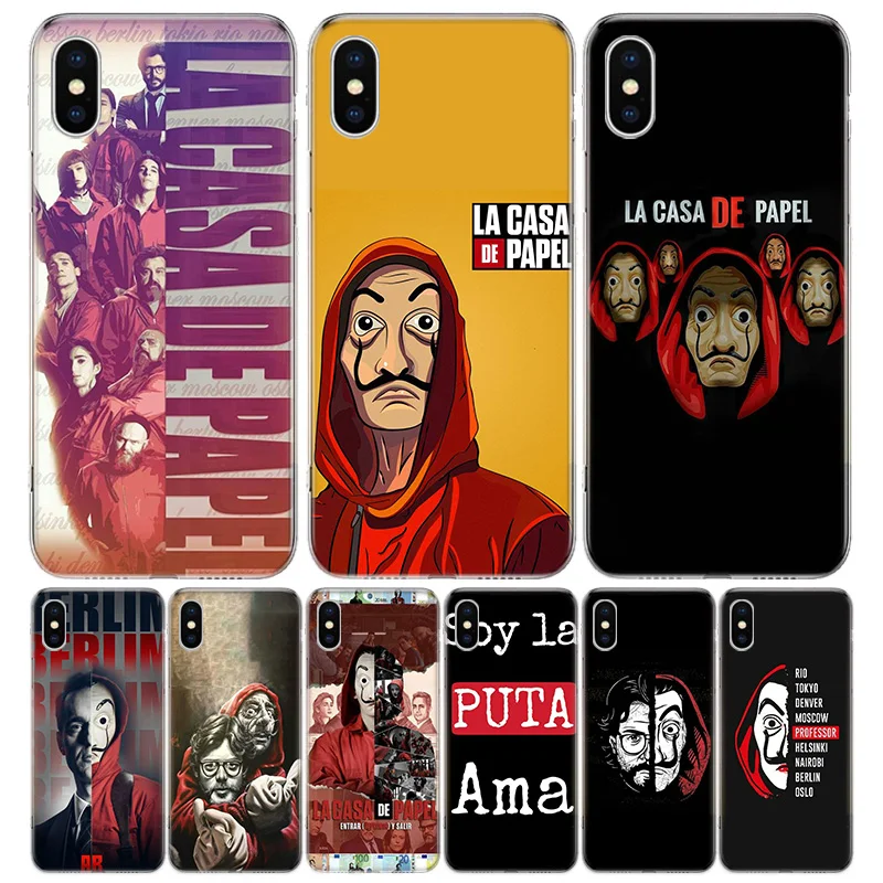 

TV La Casa de papel Phone Case For iPhone 13 12 11 Pro Max 6 X 8 6S 7 Plus XS XR Mini 5S SE 7P 6P Pattern Cover Coque