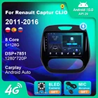 Автомагнитола для Renault Captur CLIO 2011-2016, GPS-навигация, автомобильный мультимедийный видеоплеер, Android 10, 4G, Wi-Fi, резервная камера No 1Din