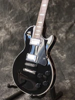 new top quality black color with chrome hardware electric guitarcustom guitarrablack pickguard gitaar 1piece neck 1piece body