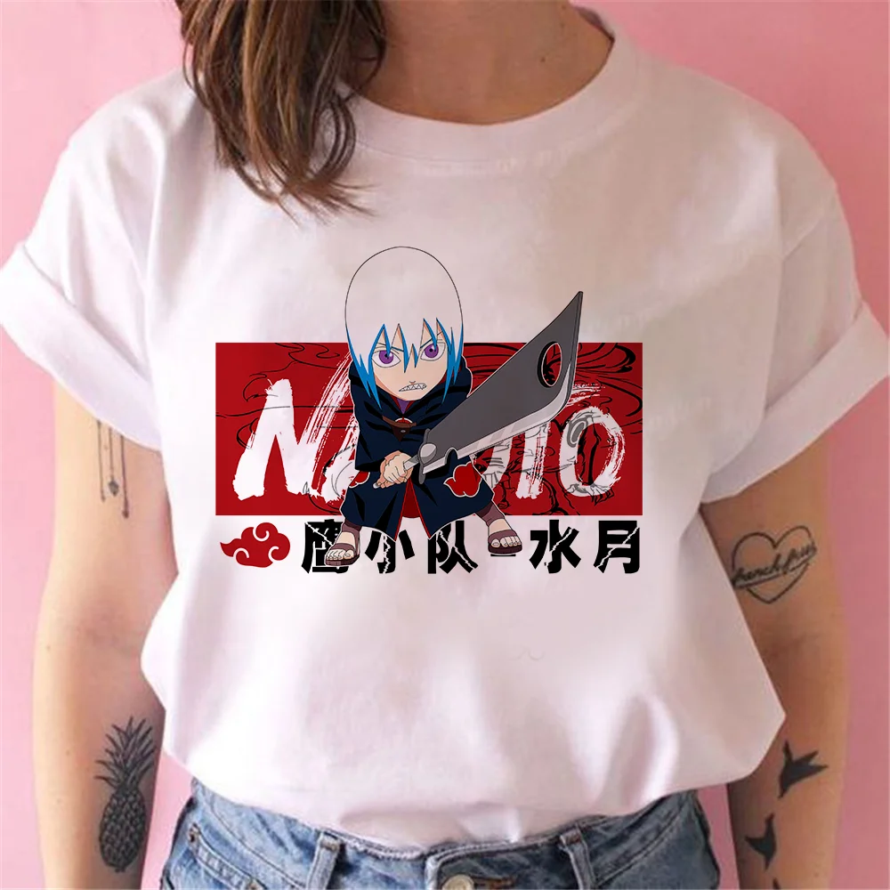 

Anime Ninja Women Tshirt Casual Short Sleeve Cartoon Hohzuki Suigetsu Print Female Clothes Dropship Tee Tops Summer Tee Shirt