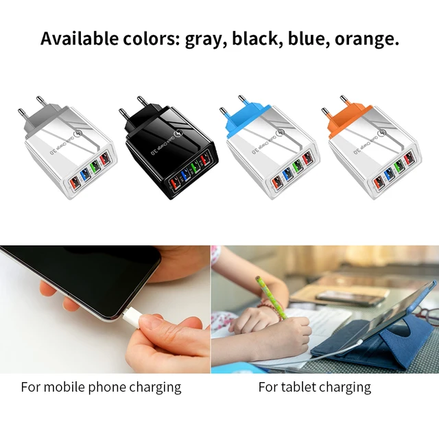 Quick Charge 3.0 For iPhone Charger Wall Fast Charging For Samsung S10 S9 S8 Plug Xiaomi Mi Huawei Mobile Phone Chargers Adapter 8