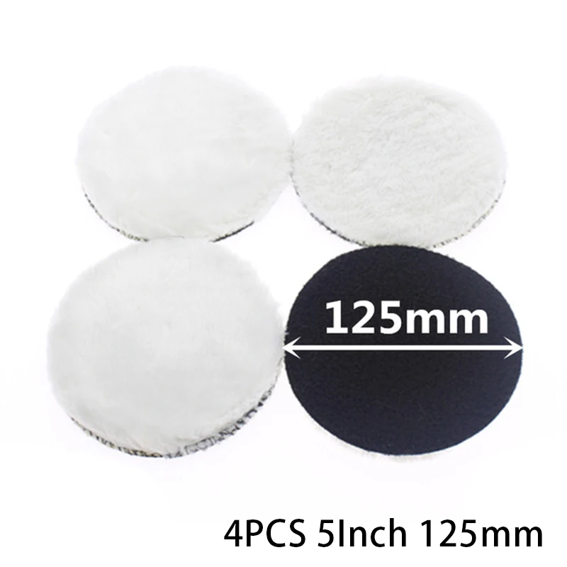 

4pcs 125mm/5inch Car Polishing Pad Waxing Wool Polisher Bonnet For Rotary Tool Wool Polishing Pads Artificial Wool