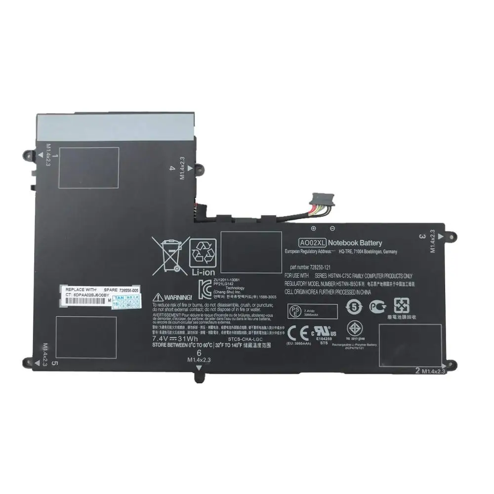 7xinbox 7 4 V 36WH Оригинальный аккумулятор для ноутбука AO02XL HP ElitePad 1000 G2 HSTNN LB5O 728250 1C1 728558