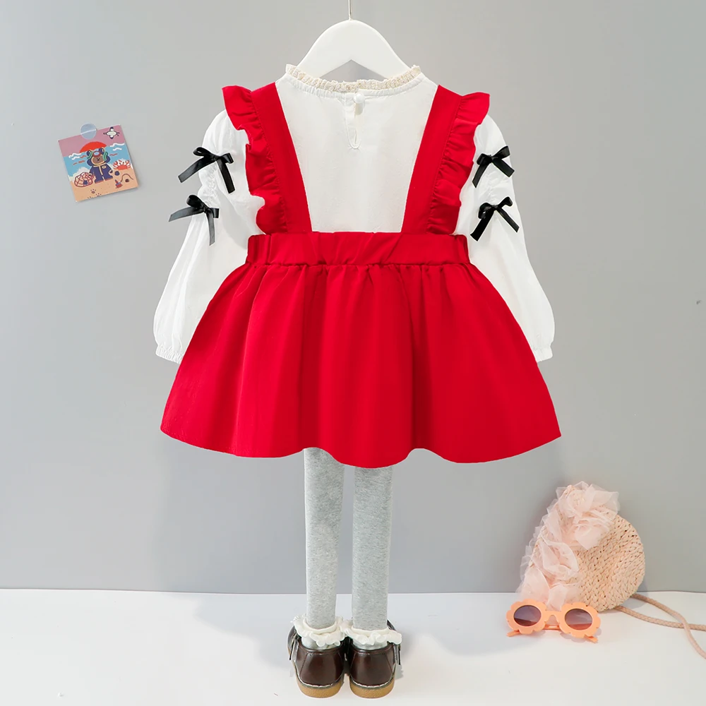 Платье для девочек комплекты малышей из 3 предметов одежда с леггинсами 2022 модный