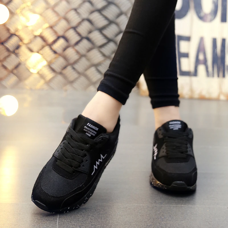 Спортивная обувь для бега; женские модные кроссовки; Basket Femme; черные дышащие туфли на платформе; женская обувь на шнуровке; zapatillas mujer Deportiva
