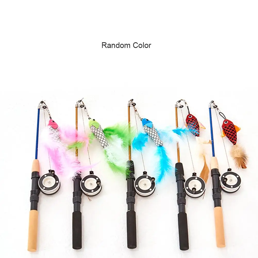 Тренировочные игрушки для кошек забавная игрушка щенков интерактивные с перьями