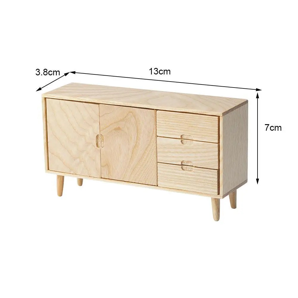 

1Pc TV Cabinet Model 1/6 1:12 Dollhouse Miniature Wooden Furniture Toy High Quality Doll House Accessories