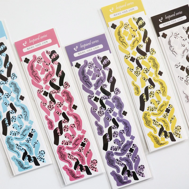 

Корейская Лазерная леопардовая лента, наклейка «сделай сам», звезда, карта, фотоальбом, наклейка, руководство на счастье