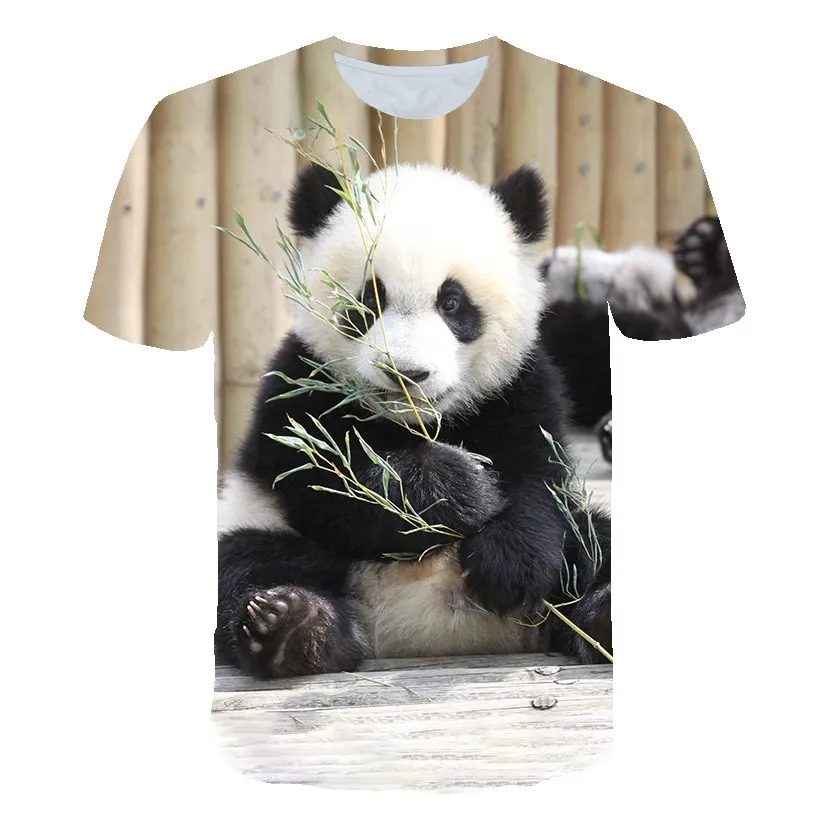 

Animal 3D Printing T-Shirts Summer Panda Print Short Sleeve O-Neck Casual Loose 2021 New Pullover Kids T-Shirts Spring Harajuku