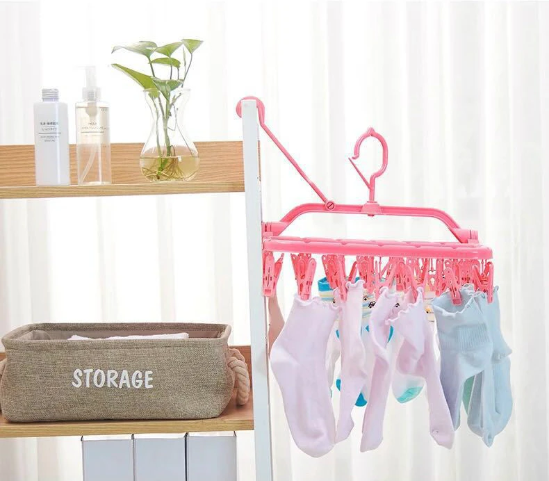 Сушилка для одежды складные детские вешалки ветрозащитные носки белья вешалка