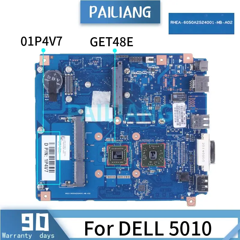 para Dell 5010 Get48e Computador Portátil Placa-mãe 01p4v7 6050a2524001 Ddr3 Notebook Mainboard Placa-mãe para notebook