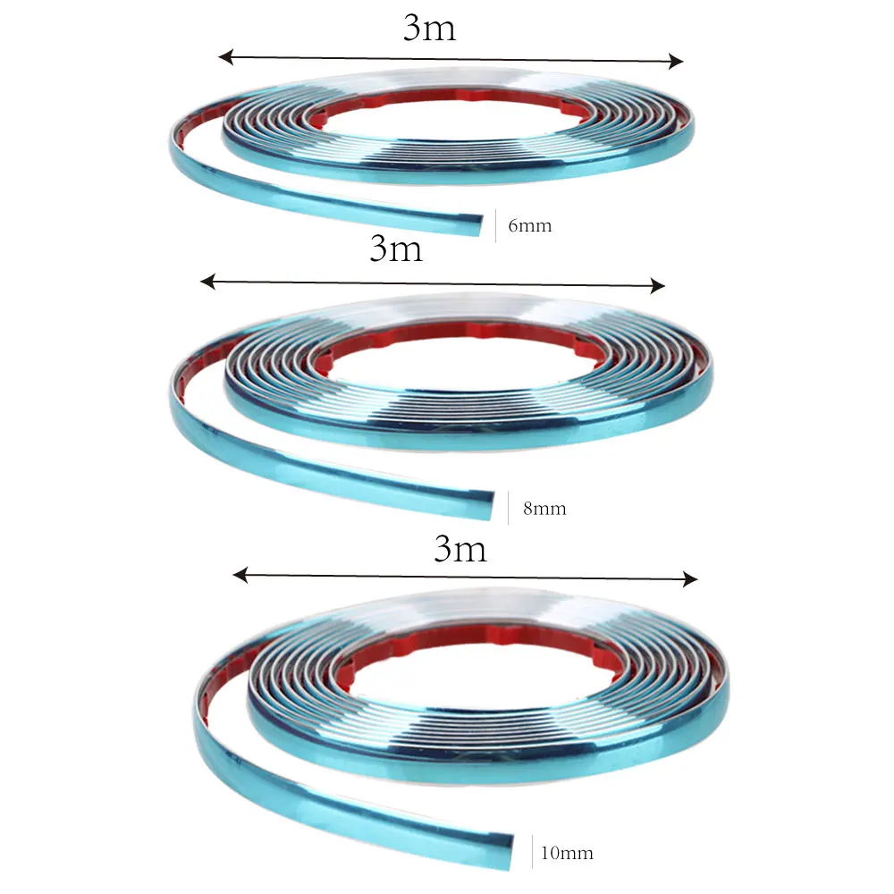 Хромированная лента 3 м автомобильные молдинги наклейки украшение двери зеркало