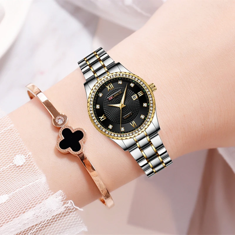 

2021 Ladies Wrist Watches Dress Gold Watch Women Crystal Diamond Watches Stainless Steel Silver Clock Women Montre Femme 2020