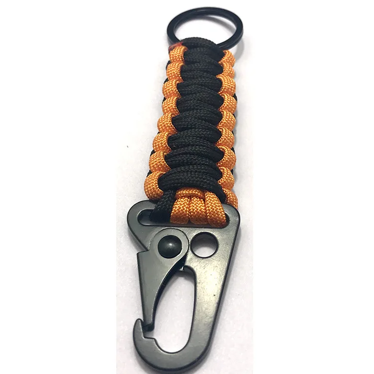black orange EDC Веревка Брелок для кемпинга на открытом воздухе набор для выживания военный парашютный шнур аварийный узел брелок кольцо кемпинг карабин - Цвет: black orange