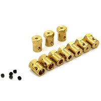 5pcslot hex coupling 3mm 4mm 5mm 6mm 7mm 8mm motor flexible coupling tyre wheel brass hex coupler setwrench