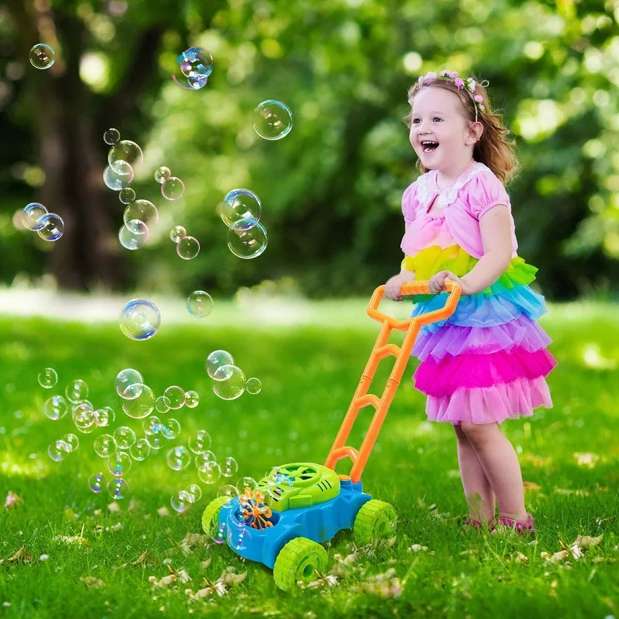 

Bubble Mower for Toddlers Kids Bubble Blower Machine Lawn Games Summer Outdoor Push Toys Easter Toys Birthday Gifts Boys Girls