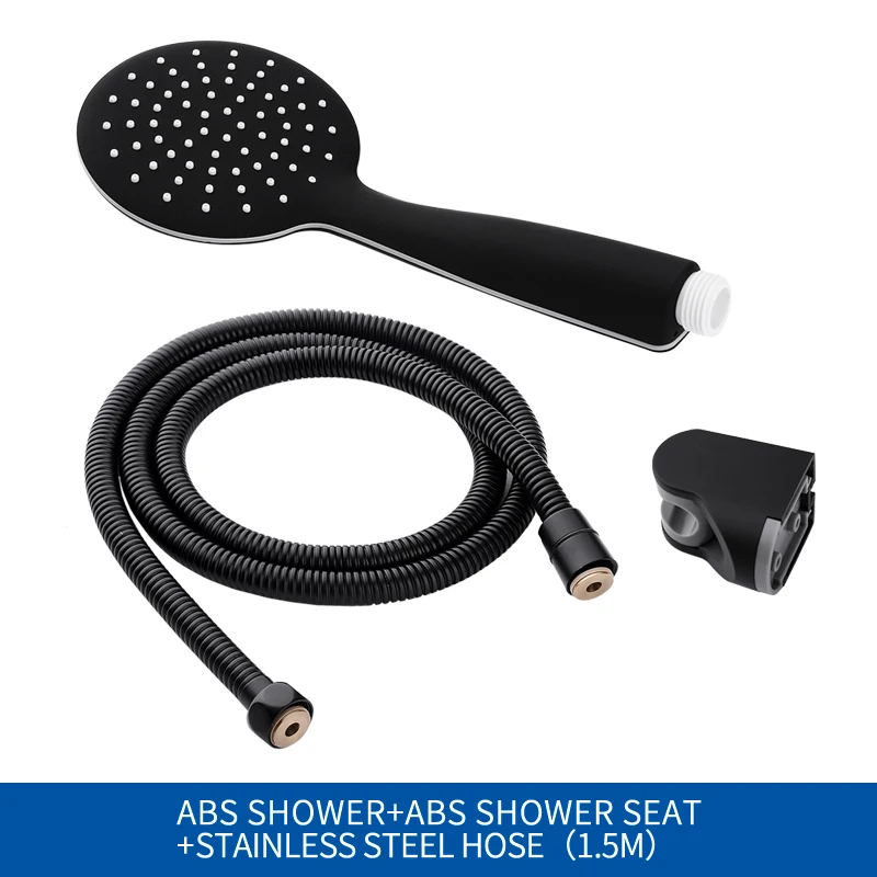 Whole Shower Set Круглый одной функции распыление дождя ручной душевой набор с настенным кронштейном соединитель и шланг Аксессуары для ванной комнаты - Цвет: Whole Shower Set