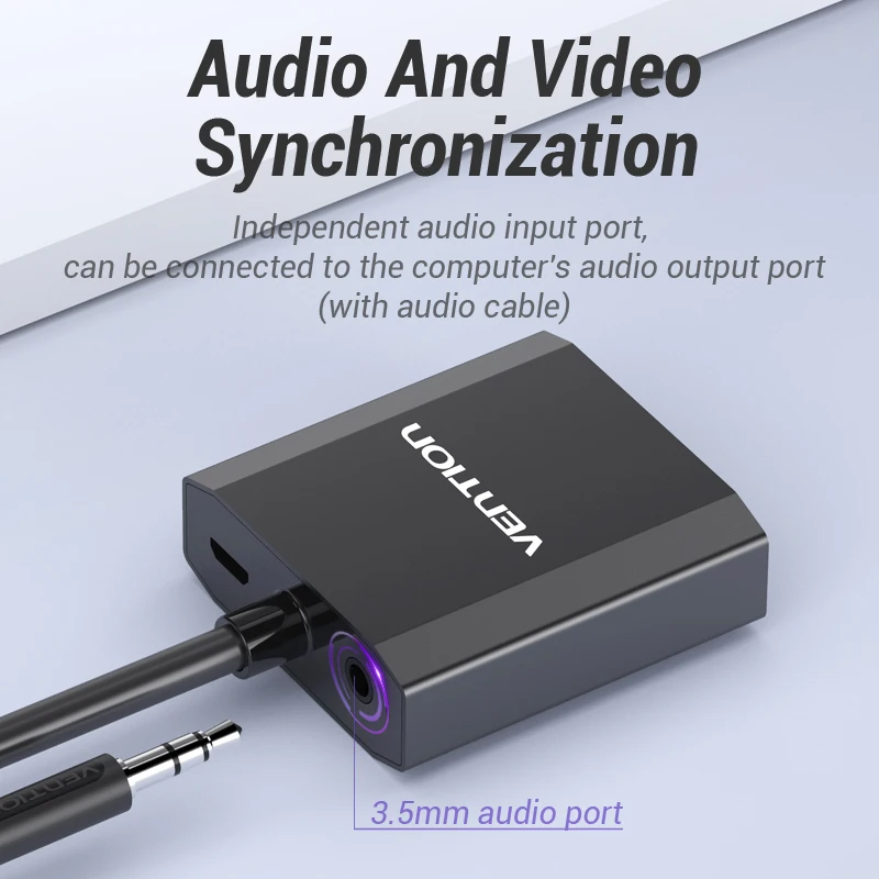 Vention преобразователь из vga в hdmi 1080P папа мама с аудио VGA HDMI Цифровой Аналоговый
