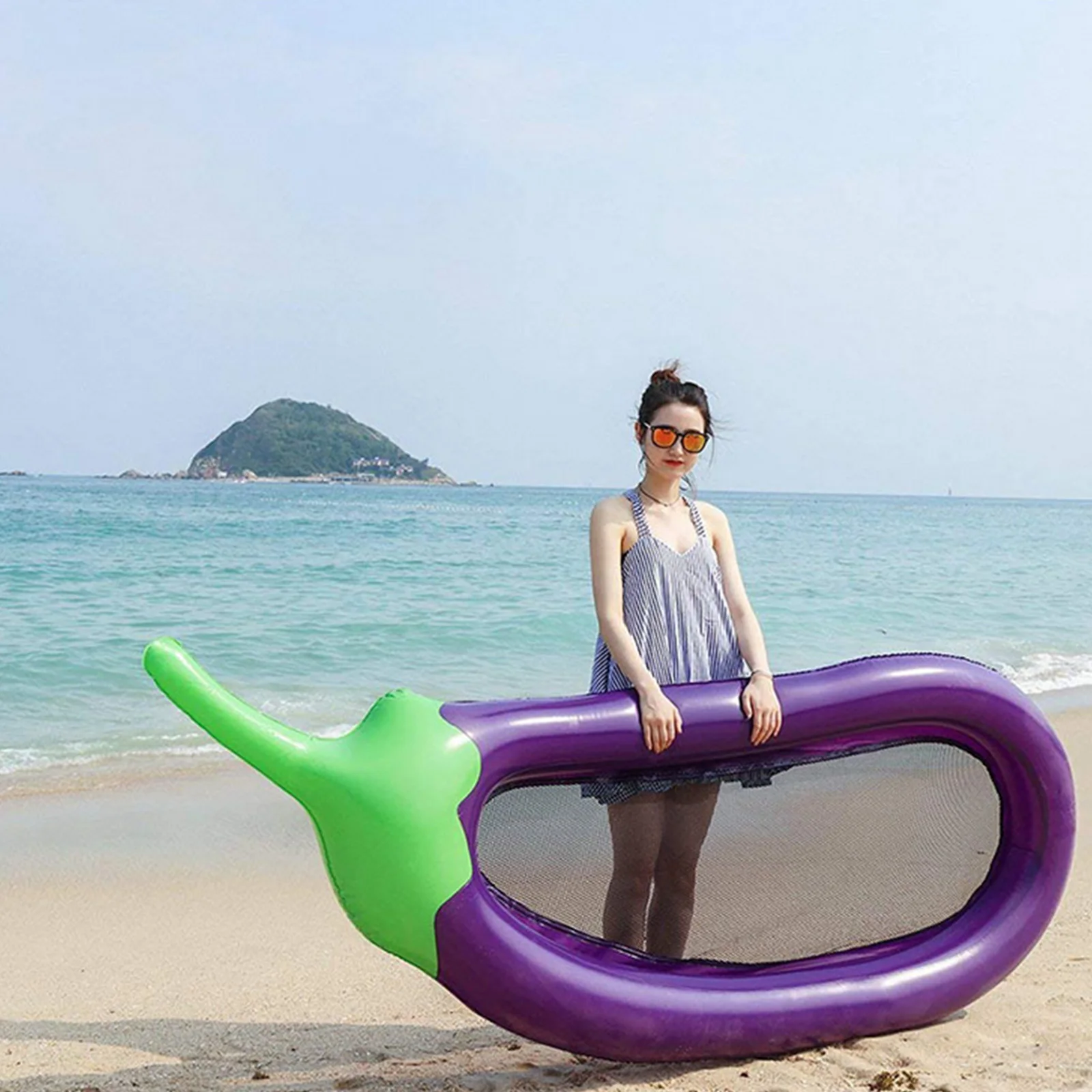 

Inflatable Water Hommock Eggplant Pool Float Fun Swimming Pool Floaties Summer Beach Party Lounge Raft Portable Water Hammock