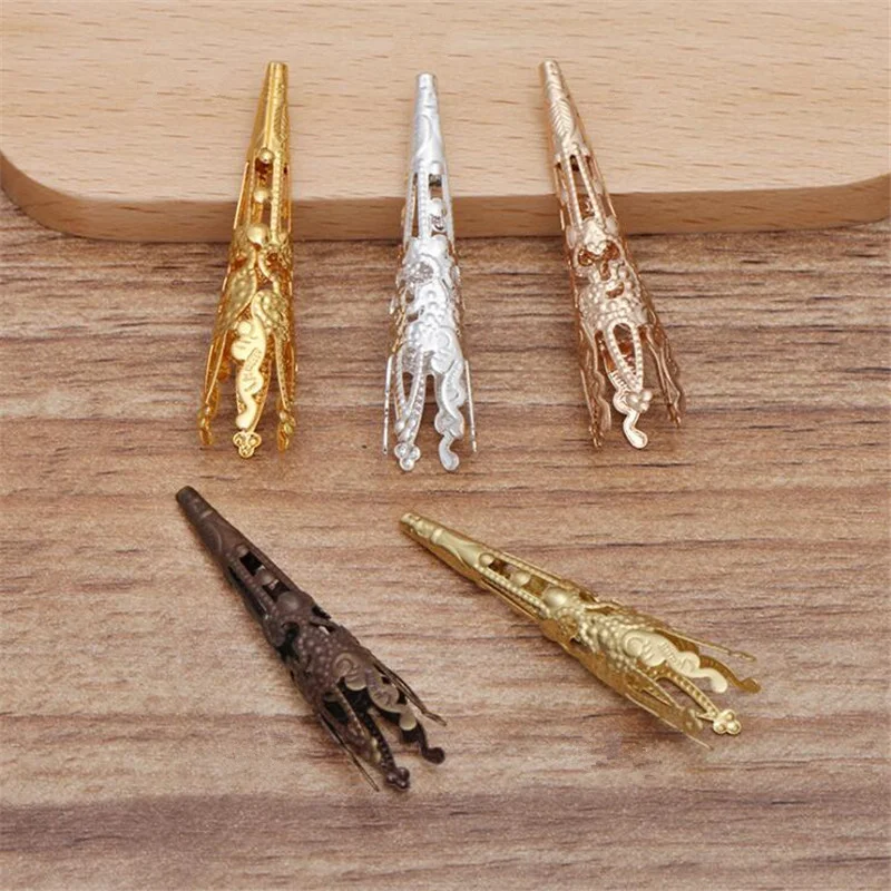 

SIXTY TOWFISH 10 Pieces DIY Jewelry Accessories Size 41*9mm Copper Materials Flower Slice Charms