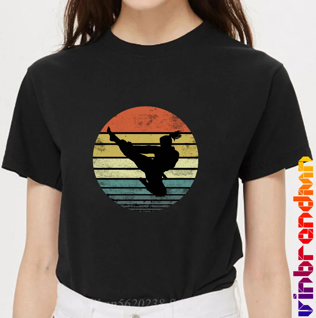 Женская футболка с короткими рукавами Повседневная из чистого хлопка в