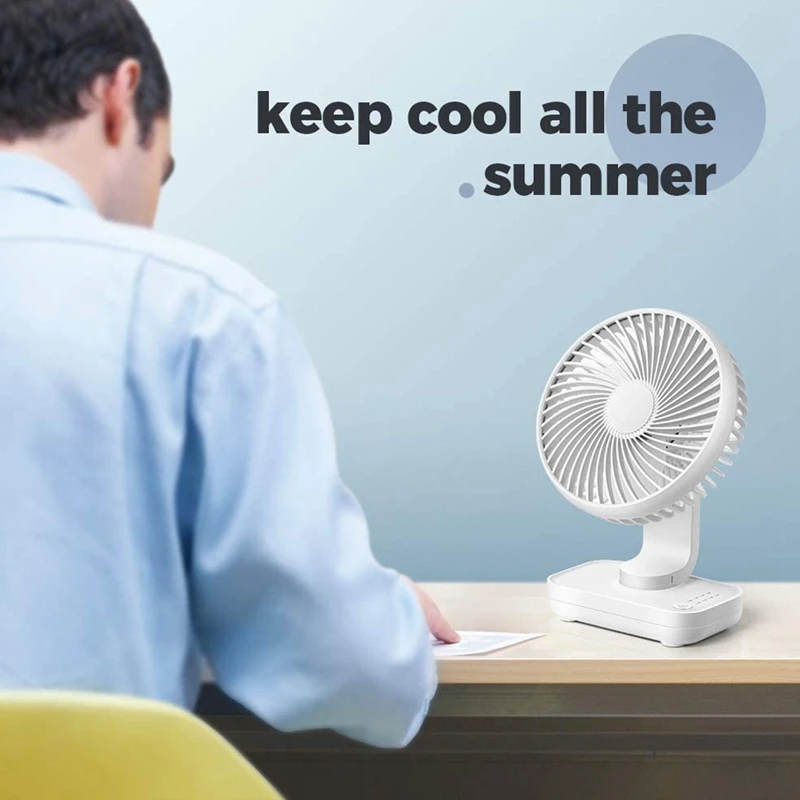 

USB Desk Fan, Rechargeable Battery Operated, Mini Portable Fan, with Strong Airflow Quiet Operation