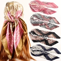 new product printed satin square scarf wholesale fashion scarf silk scarf square scarf one shoulder scarf ladies headscarves