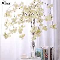 130cm silk hanging sakura branch wedding arch decor layout fake flores home party wall hanging garland imitation cherry blossoms