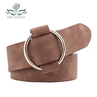 zly fashion pu material belt women men rain metal circle buckle solid frosted texture casual style waistband trend luxury belt