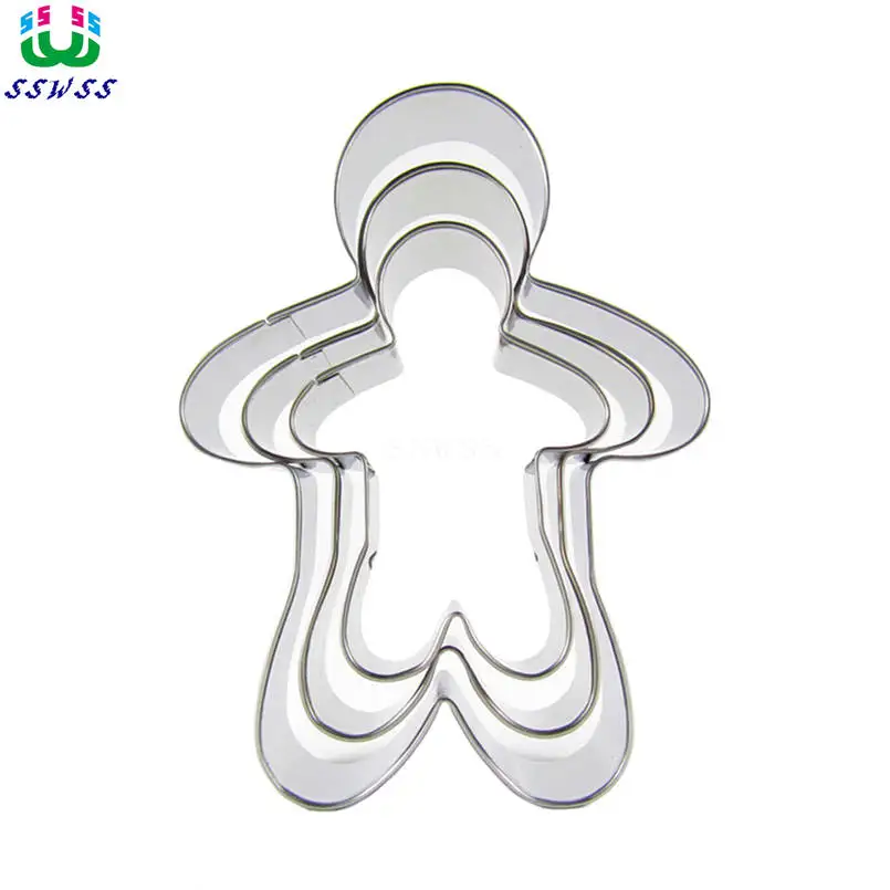 Big Middle And Small Gingerbread Man Shape Cake Decorating Fondant Cutters Tools Set,Cookie Biscuit Baking Molds,Direct Selling