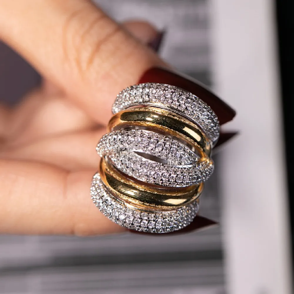 Большое Серебряное коктейльное кольцо на палец для женщин роскошное