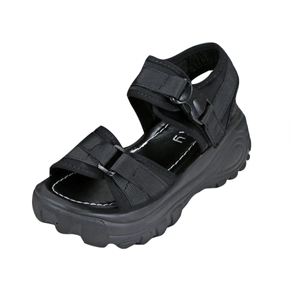 

2020 New Summer woman shoes Ladies Thick-Soled Slopes Magic Paste Muffins shoes platform Casual Roman Sports Sandals