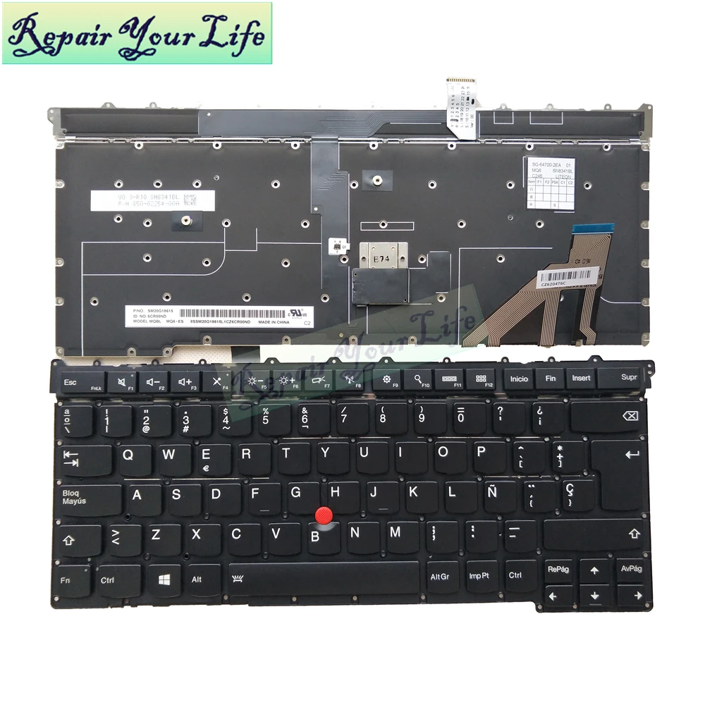 Клавиатура для ноутбука Lenovo IBM X1 Carbon Gen 3 3rd 2015 SP испанская сменная клавиатура с
