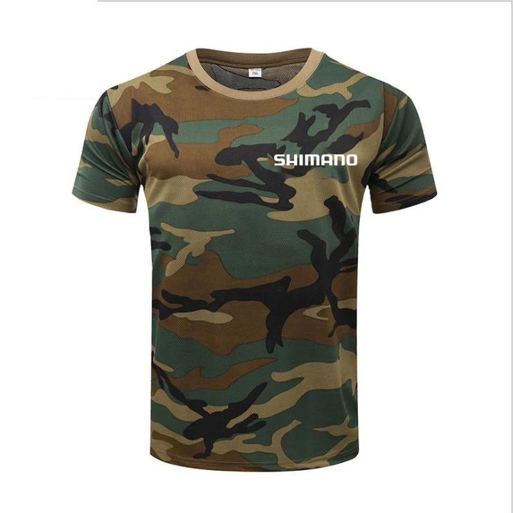 

Summer Fishing T Shirt Man Short Sleeve Camouflage Fishing Clothing Outdoor Sport Breathable Quick Dry Casual Fishing Clothes