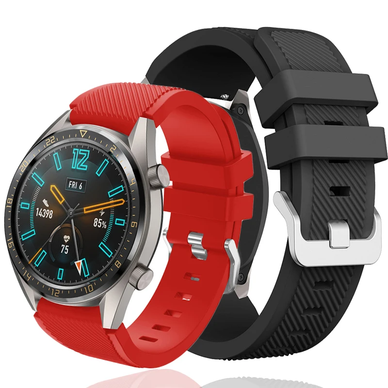 Ремешок силиконовый для смарт часов HUAWEI WATCH GT2 спортивный браслет из закаленного
