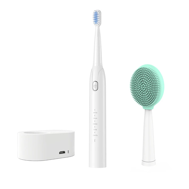 

Facial Brush Electric Toothbrush 2 In 1 Face Cleansing Brush Sonic Facial Skin Scrubber Beauty Products Facial Cleaner for Women