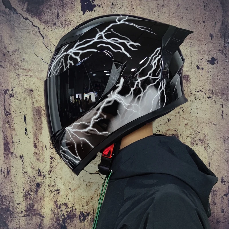 Мотоциклетный шлем на все лицо всесезонный универсальный для мужчин и