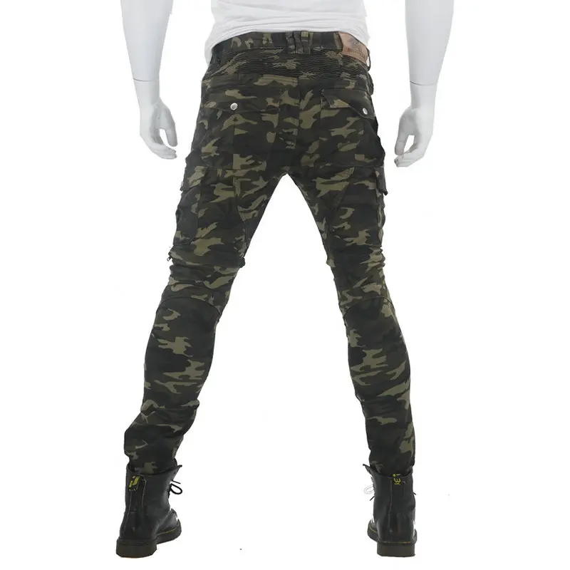 

Classic Motorcycle Jeans Drop Resistance Slim Denim Cycling Racing Pants Motocross Off-road Hockey Pants With Knee Pads