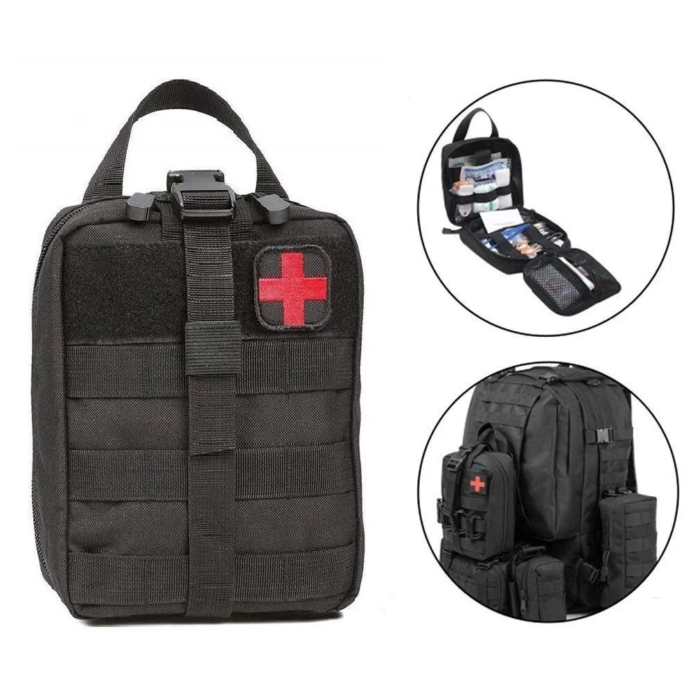 

Tactical Waist Pack Camping Climbing Bag Black Emergency Case Outdoor Water First Aid Kits Travel Oxford Cloth