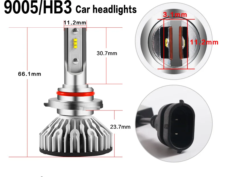 2x H7 светодиодный автомобильный светильник H4 H1 H3 H11 9005 HB3 9006 HB4 9012 HIR2 Супер авто фары лампы зэс чип 10000LM 6000 К туман светильник s 12V 24V