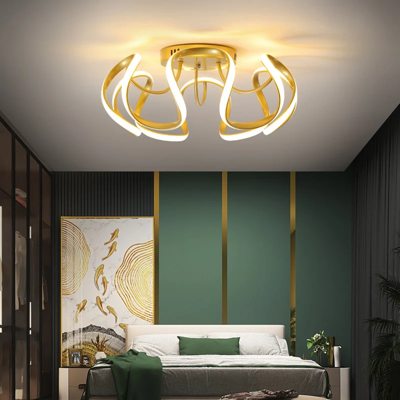 

Новый светодиодный потолочная люстра белый/черный/золото для Гостиная Спальня Studyroom Креативный дизайн Освещение в помещении светильники ...
