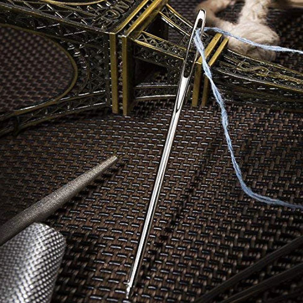 9 шт. большой глаз Швейные иглы швейная игла стежком кожаная сумка для вышивания