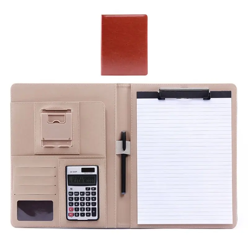

A4 PU Leather Clipboard Folder Multifunction Filing Document File Meeting Holder Dropshipping
