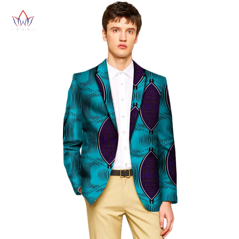 Мужской приталенный Блейзер с длинным рукавом Африканский базин богатый