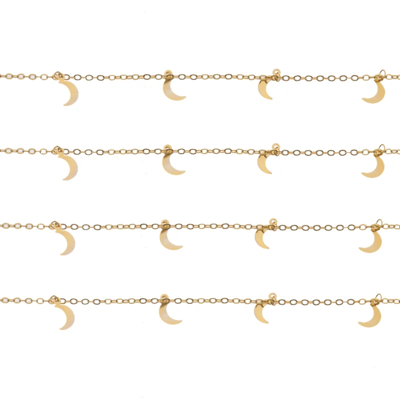 

1m/lot Tassel Leaves Moon Star Pendant Craft Chain Necklace Bracelet Anklet Chain For Women DIY Jewelry Making Findings