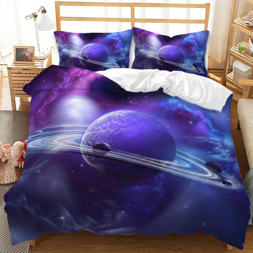Комплект постельного белья со звёздным небом покрывало с космическим рисунком