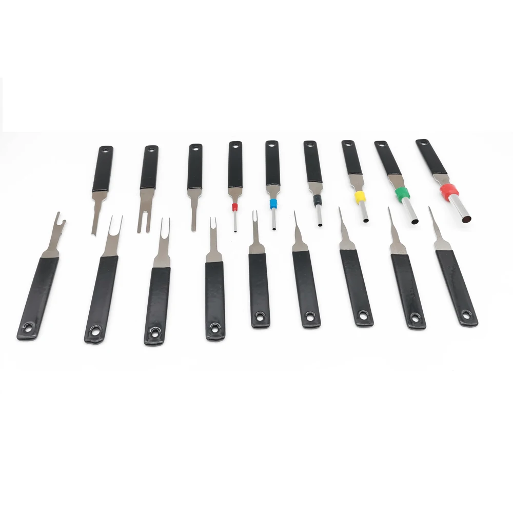 Extracteur de fil électrique, Kit d'outils de dépose de bornes, broche, aiguille, rétracteur, fil électrique, extracteur de prise, sac en tissu, Kit d'outils manuels de réparation 18 pièces